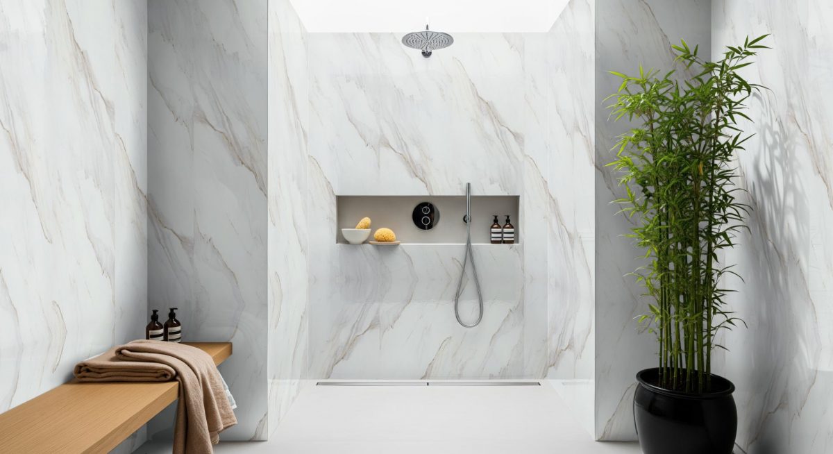 Pro-Tek™ Natural Carrara Plain Wall Panel Pro-Tek™ Natural Carrara Plain Wall Panel