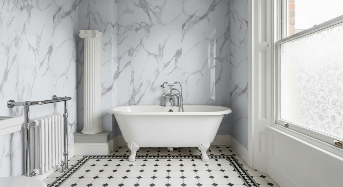 White Carrara Plain Wall Panel - Image 3