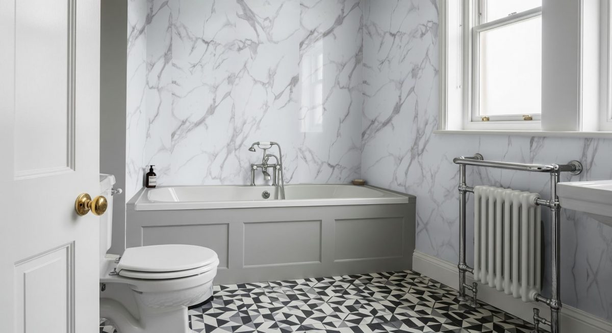 Pro-Tek™ White Carrara Plain Wall Panel