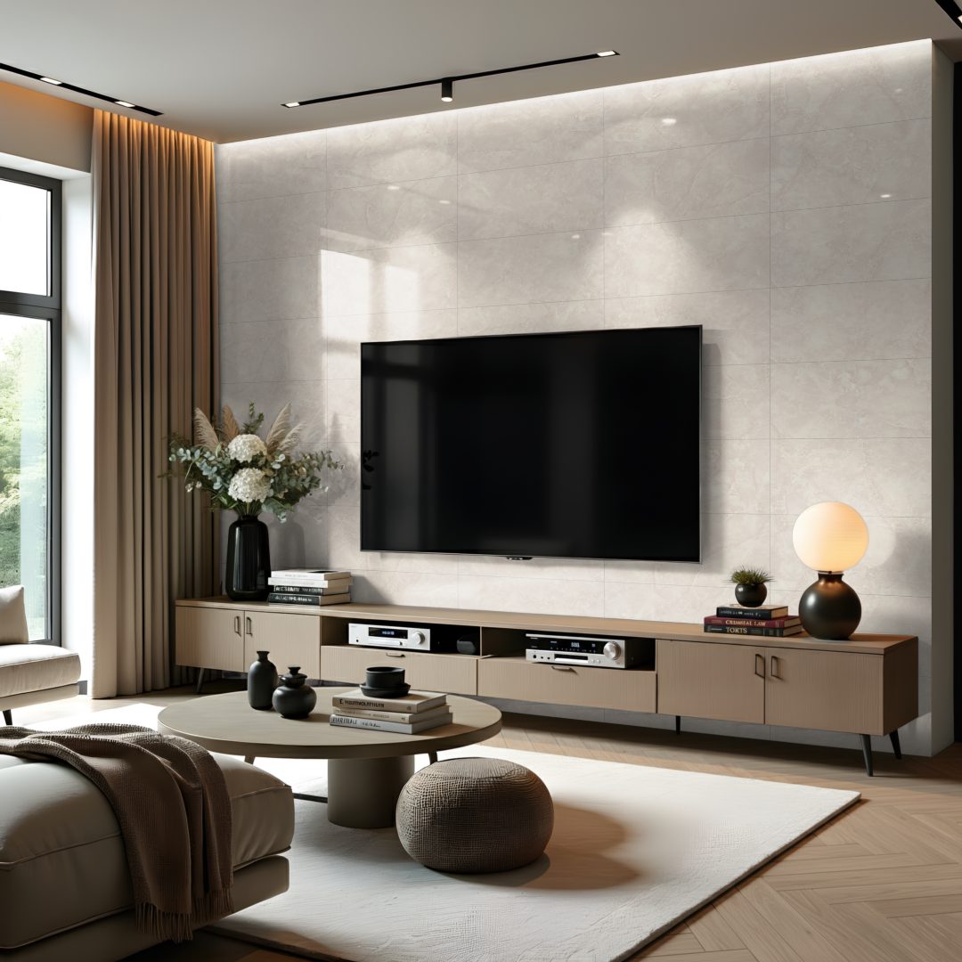 Cream Statuario Multi Tile Wall Panel - Image 3