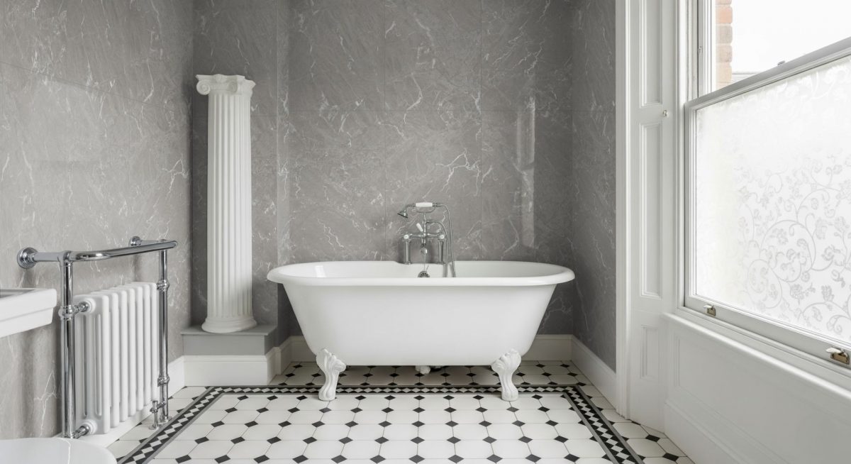 Grey Carrara Double Tile Wall Panel - Image 4