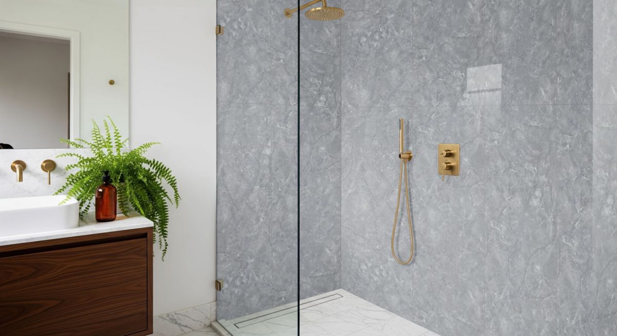 Grey Statuario Double Tile Wall Panel - Image 4