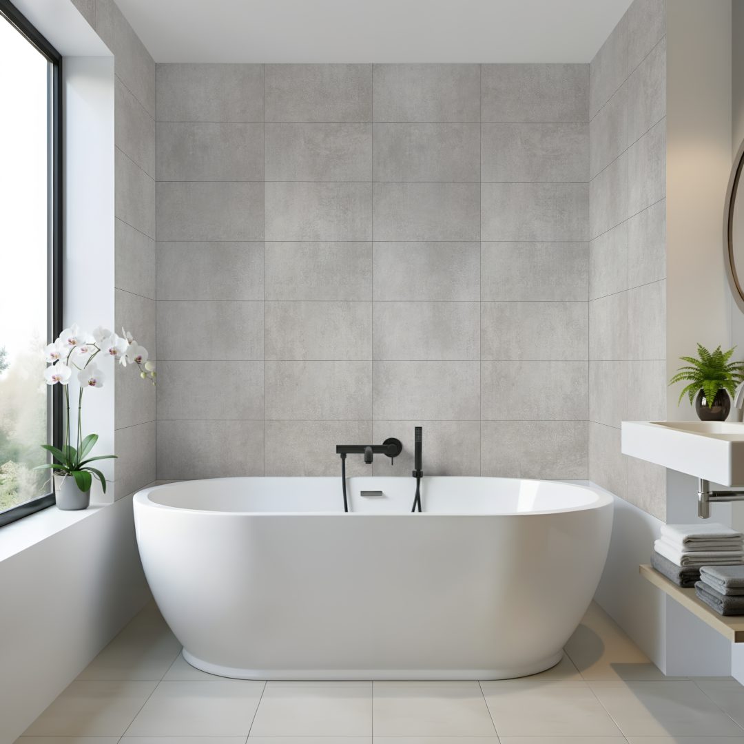 Pro Tek Flooring Messina Wall Panel (grey 300 X 600 Tile Design) Materialo Image(1)