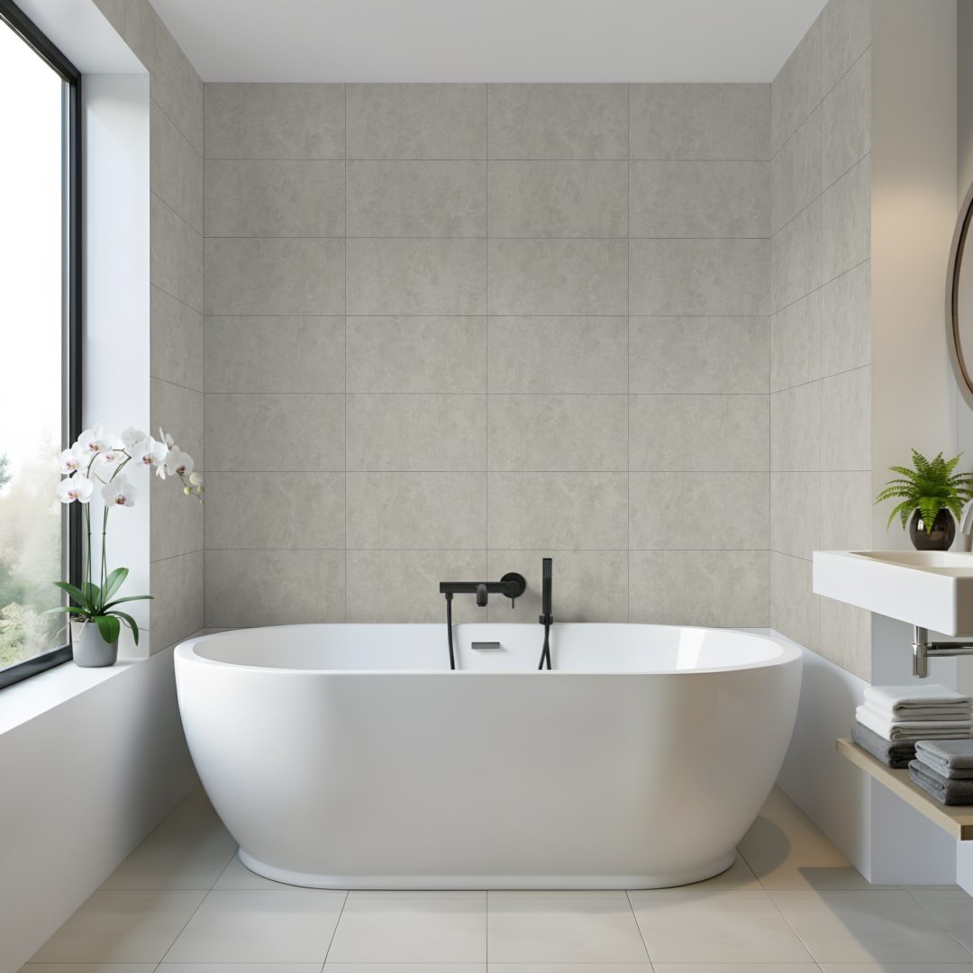 Pro Tek Flooring Milano Wall Panel (grey 300 X 600 Tile Design) Materialo Image