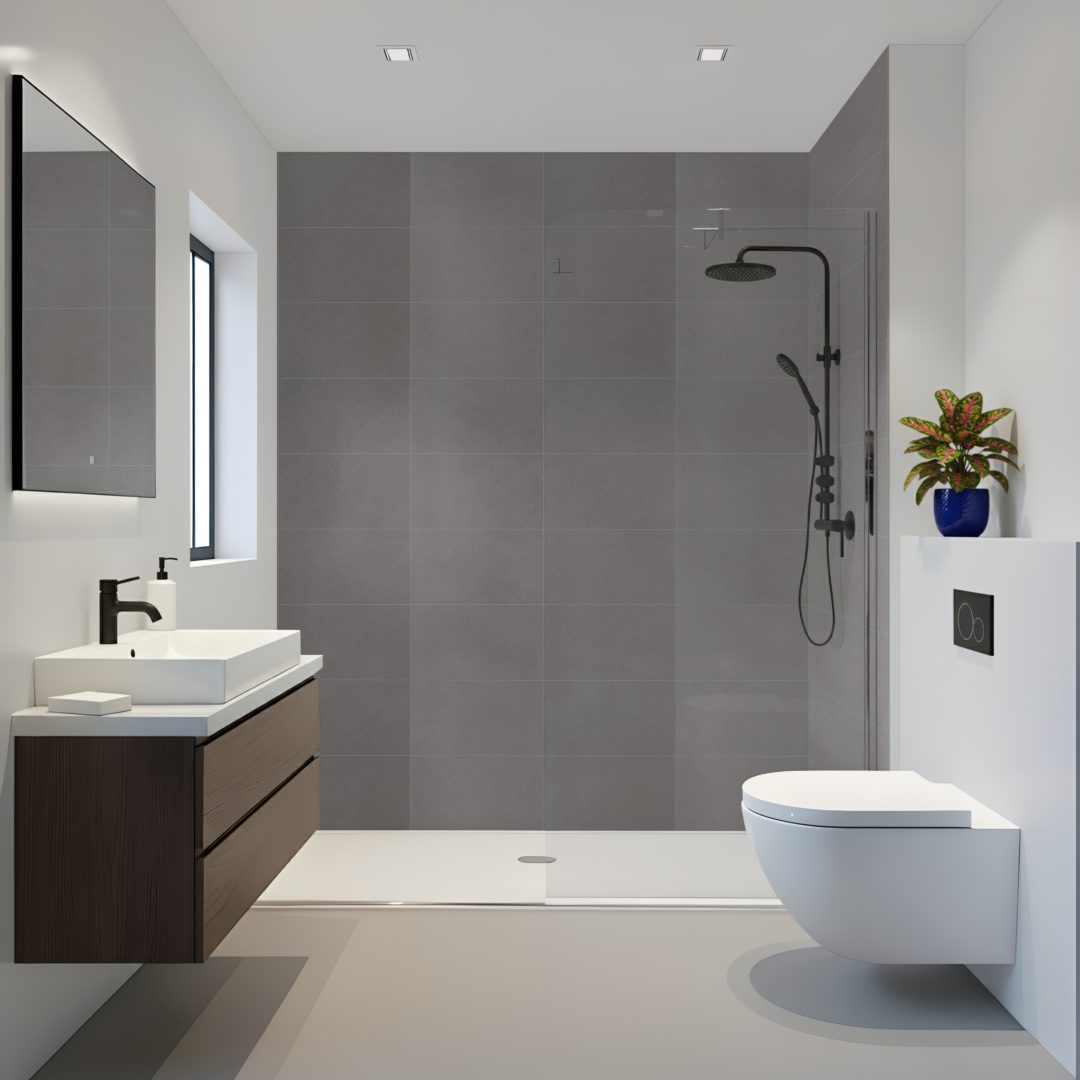 Pro Tek Flooring Napoli Wall Panel (grey 300 X 600 Tile Design) Materialo Image