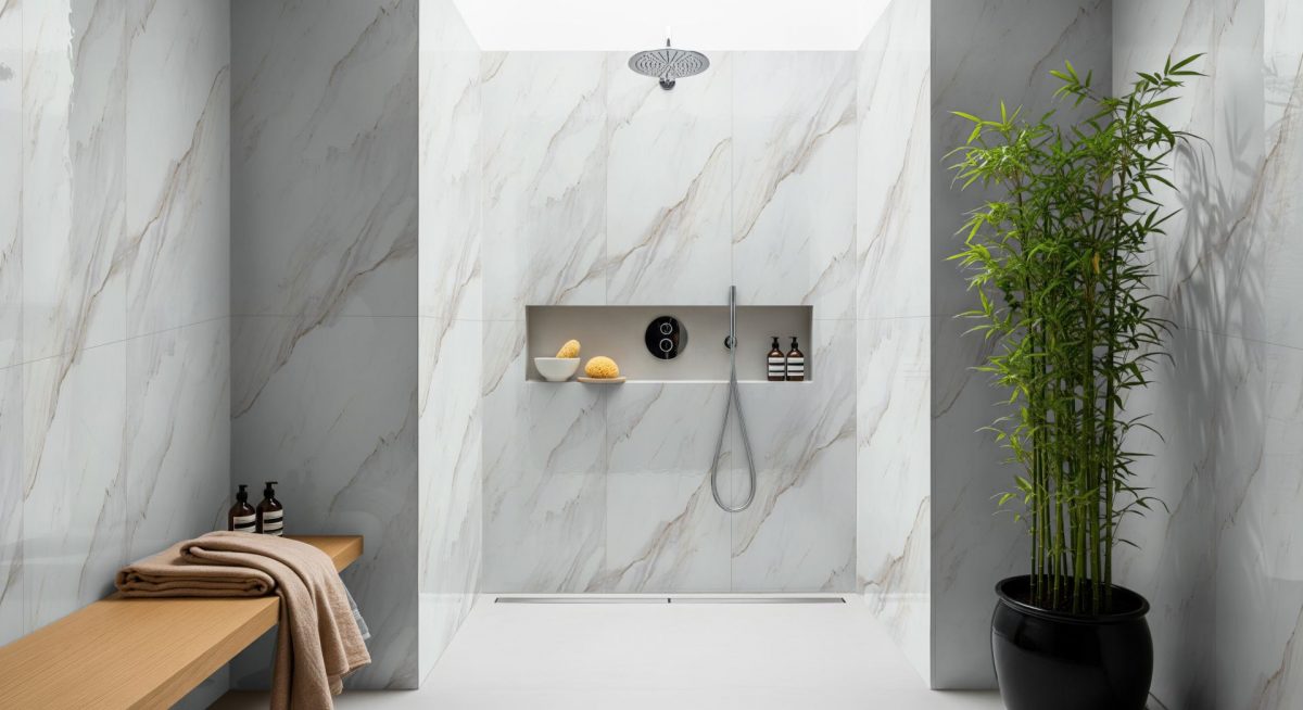 Pro-Tek™ Natural Carrara Double Tile Wall Panel