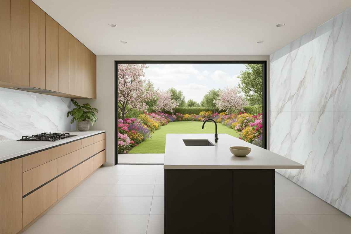 Natural Carrara Double Tile Wall Panel - Image 3