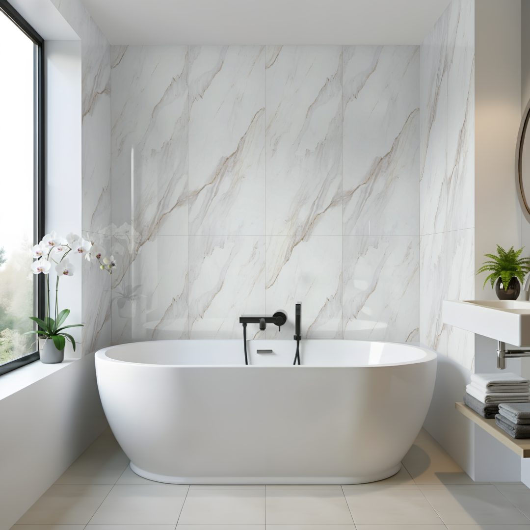 Pro Tek Flooring Natural Carrara Marble (marble 2 Tile Design) Materialo Image