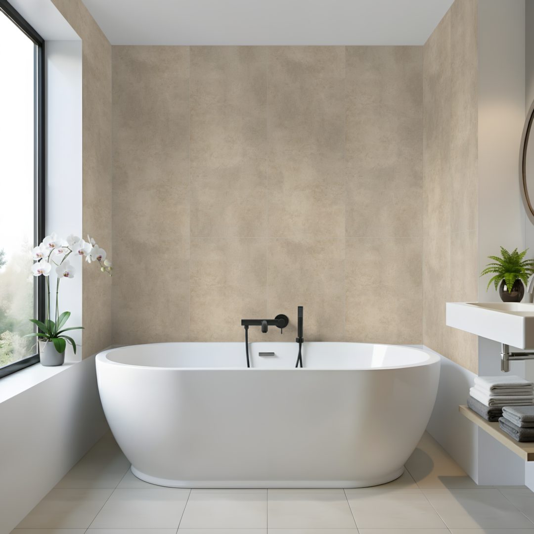 Pro Tek Flooring Palermo Wall Panel (beige 2 Tile Design) Materialo Image
