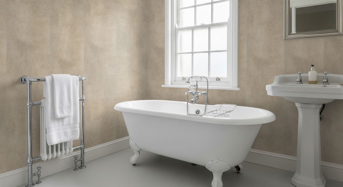 Pro-Tek™ Palermo Beige Multi Tile Wall Panel Pro-Tek™ Palermo Beige Multi Tile Wall Panel