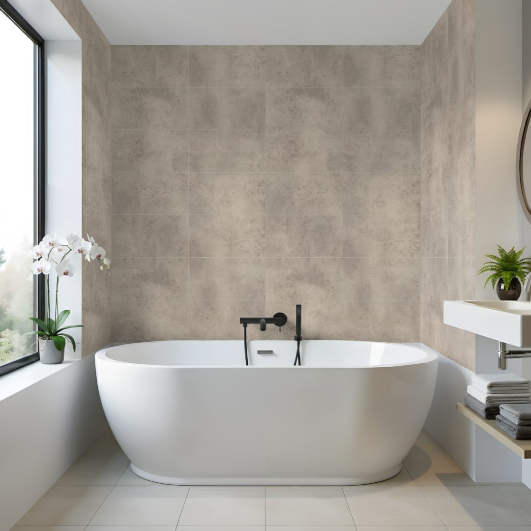Pro Tek Flooring Parma Wall Panel (beige 300 X600 Tile Design) Materialo Image(3)