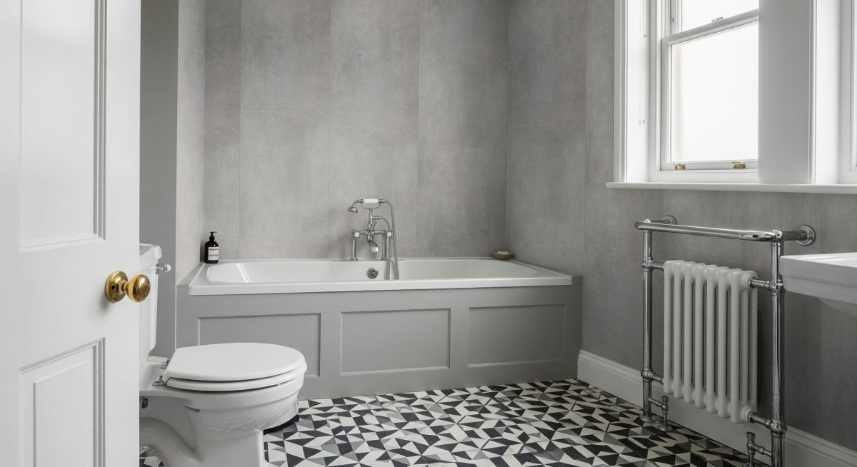 Pro-Tek™ Salerno Grey Double Tile Wall Panel Pro-Tek™ Salerno Grey Double Tile Wall Panel