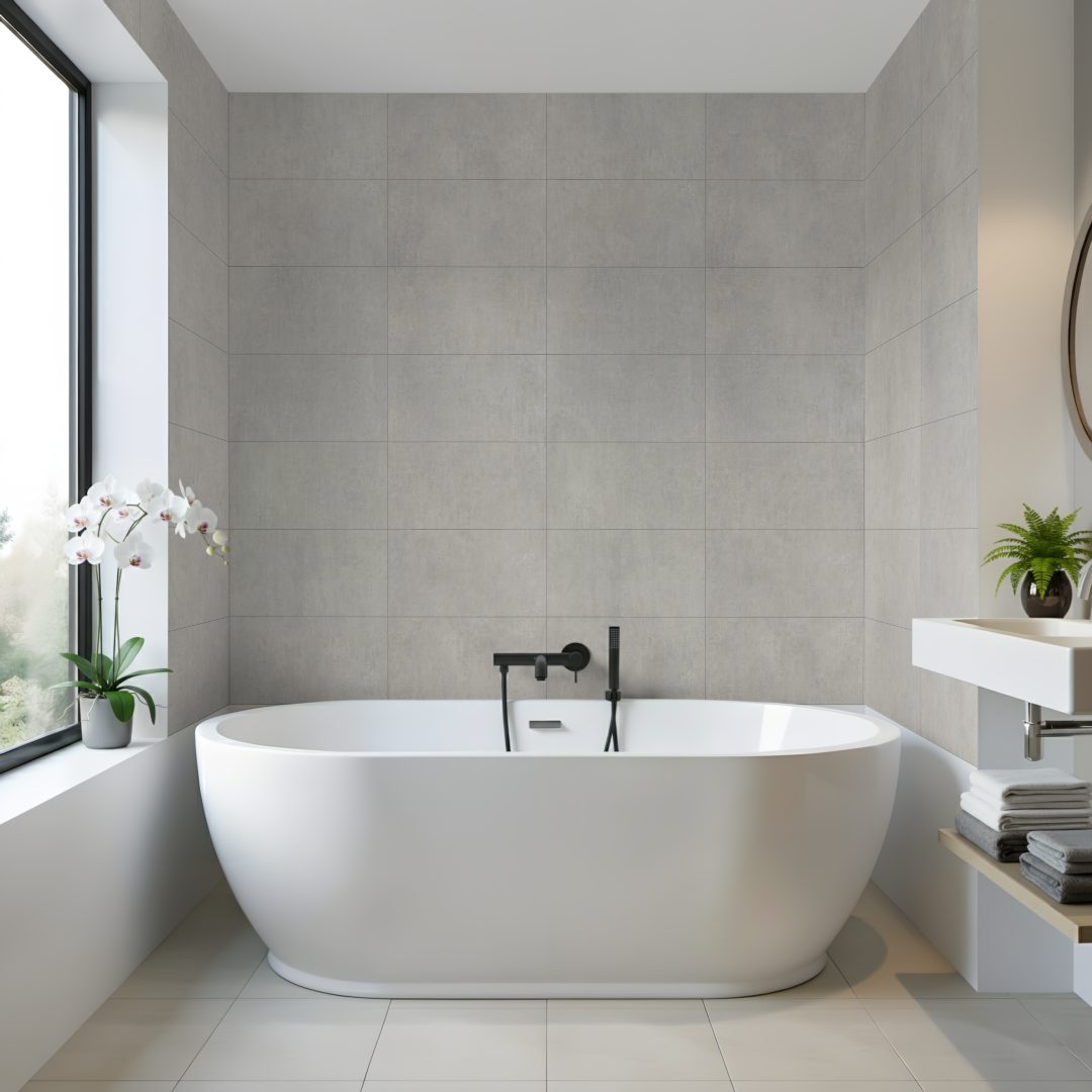 Pro Tek Flooring Venezia Wall Panel (grey 300 X 600 Tile Design) Materialo Image(1)