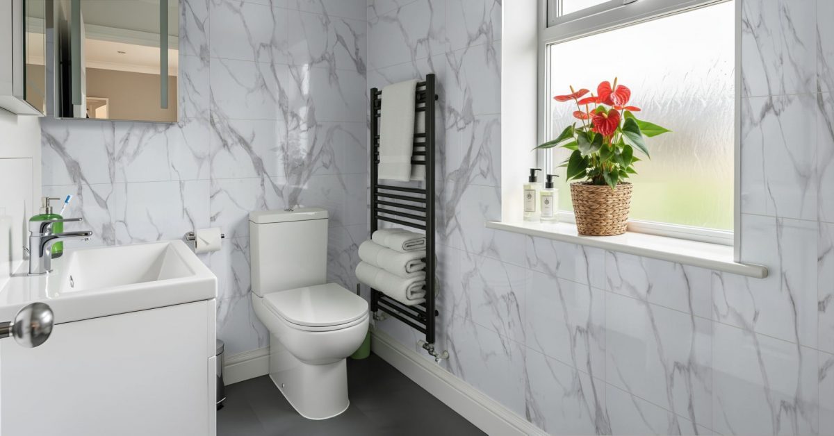 White Carrara Multi Tile Wall Panel - Image 4