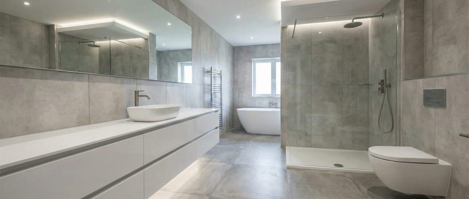 Bathroom Wall Panels Grey Double