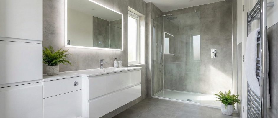 Bathroom Wall Panels Grey Plain