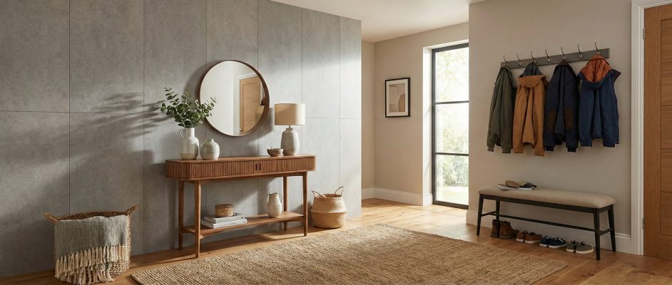 Entrance Hall Wall Panels Grey Double