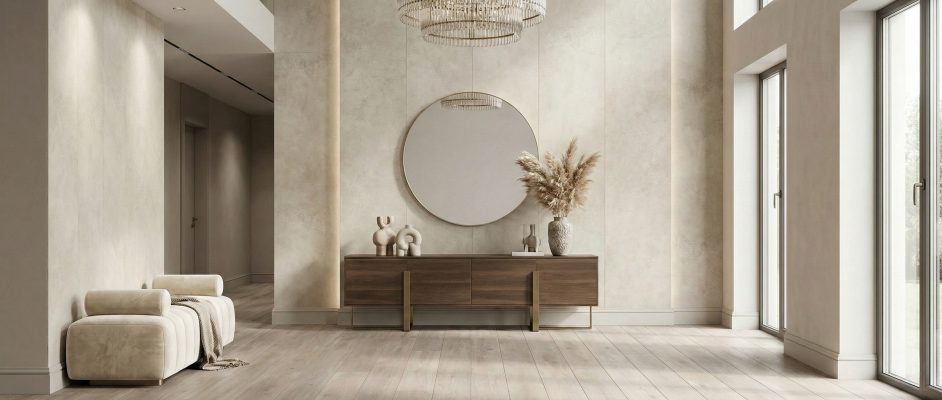 Entrance Hall Wall Panels Light Beige