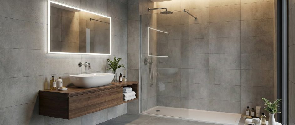 Grey Multi Tile Panels Geometric Precision