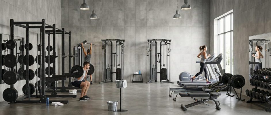 Gym Wall Panels Grey Double
