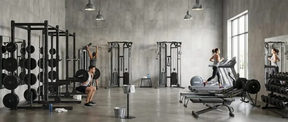 Gym Wall Panels Grey Double