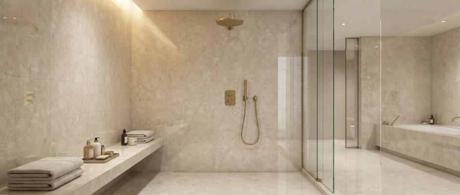 High Gloss Marble Multi Tile Panels Waterproof Artistry