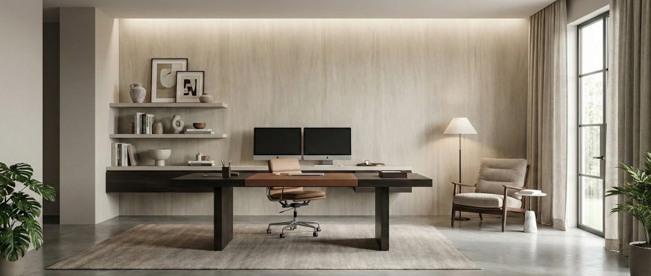 Home Office Wall Panels Beige