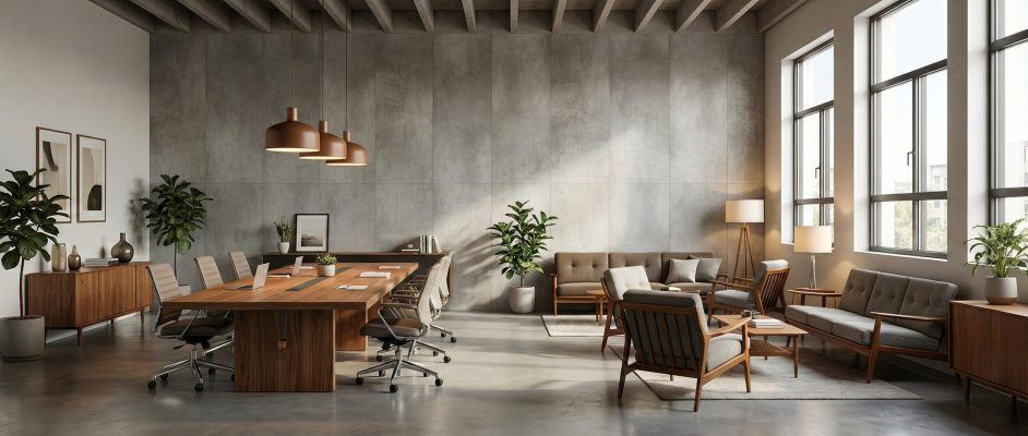 Office Wall Panels Light Grey Double