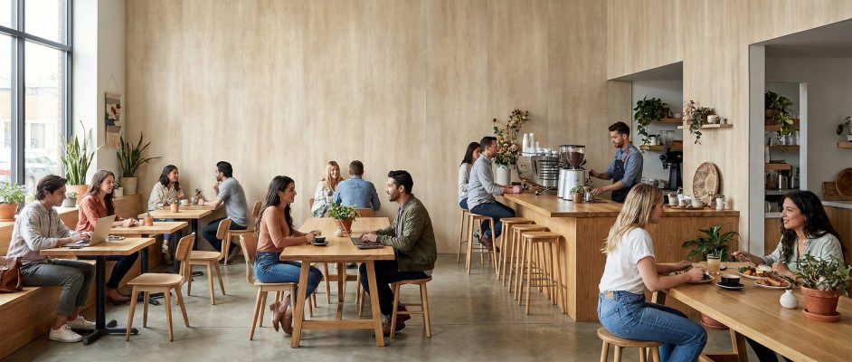 Restaurants And Café Wall Panels Beige