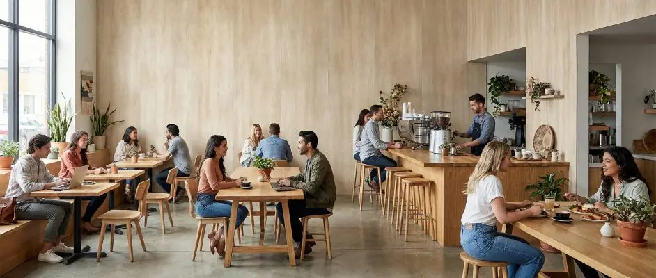 Restaurants And Café Wall Panels Beige