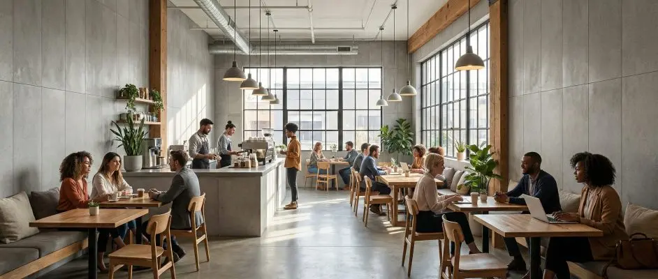 Restaurants And Café Wall Panels Grey