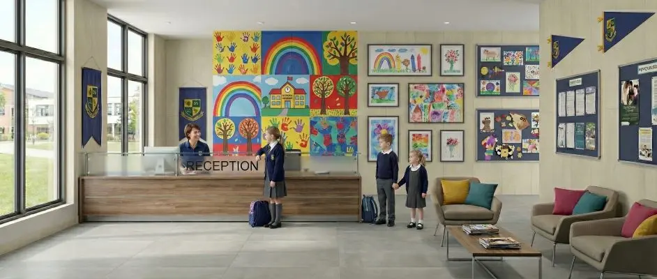 School Wall Panels Reception Beige Double