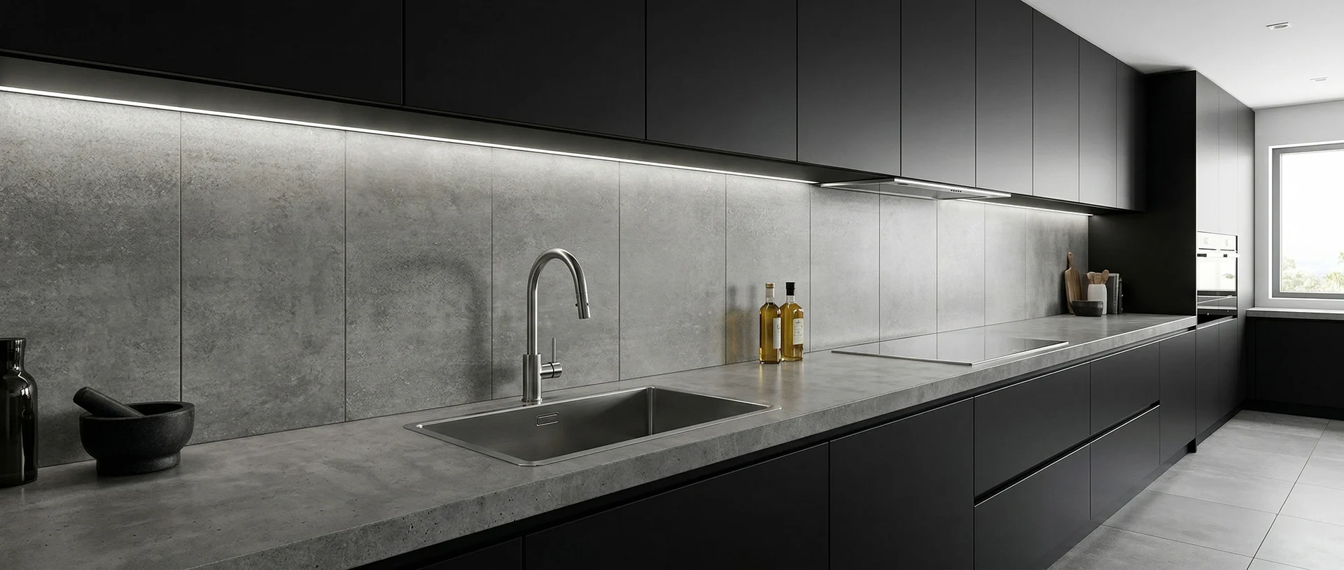 Modern Grey Kitchen Splashback Panels