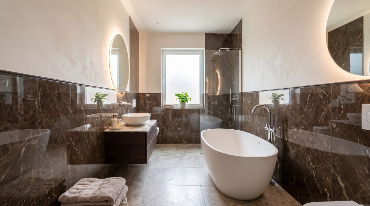 Bathroom Half Wall Paneling Ideas