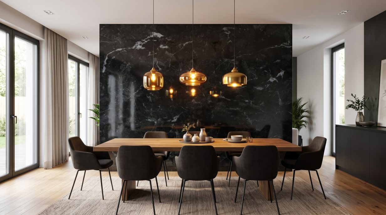 Dining Room Black Wall Panels